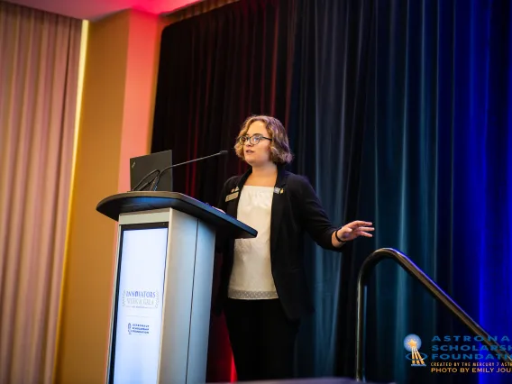 Sarah Stamer presenting at the Innovators Week And Gala