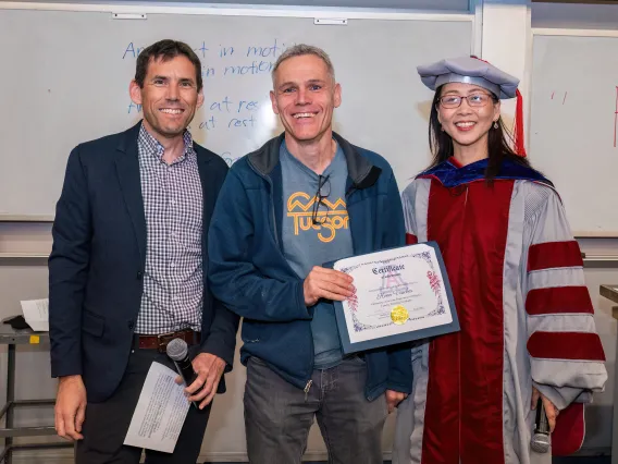 Koen Visscher (center) with Brian LeRoy and Shufang Su