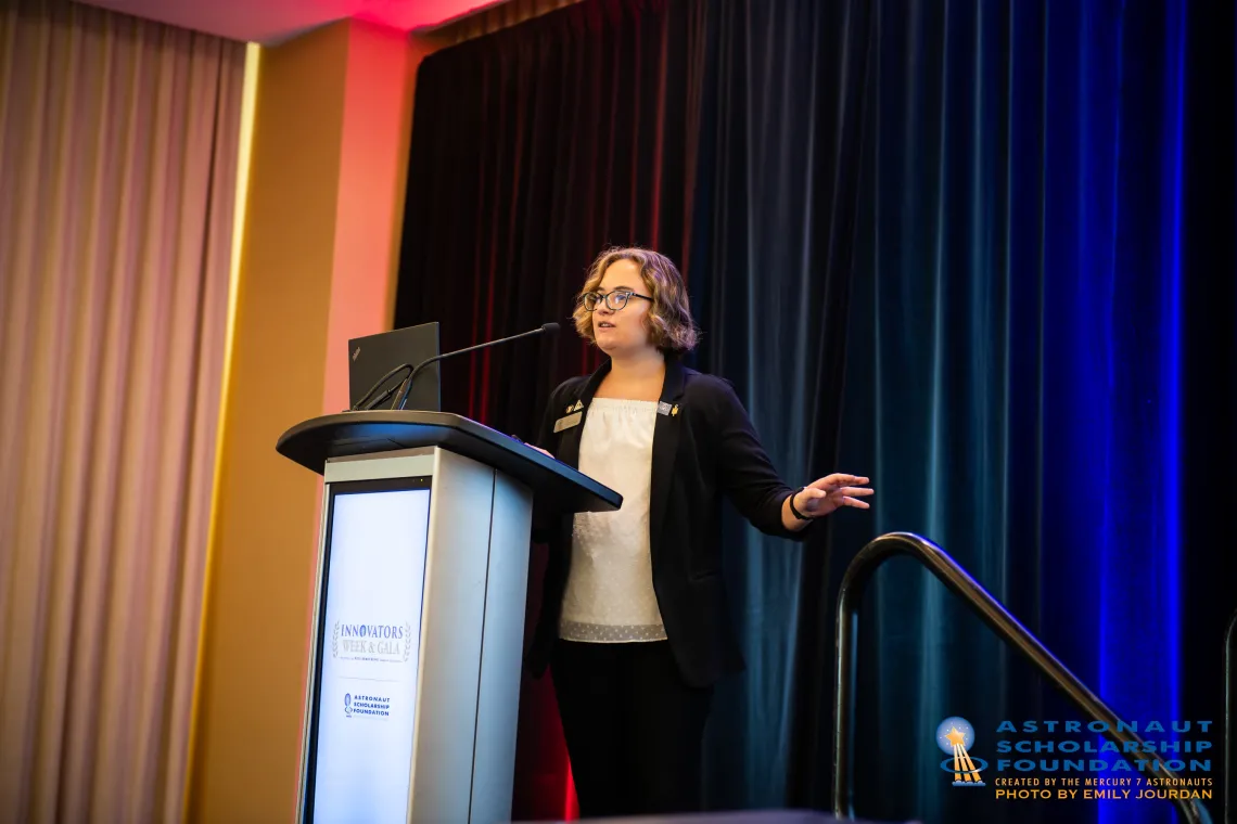 Sarah Stamer presenting at the Innovators Week And Gala