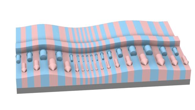 Device schematic showing the change of poling periods depending on local structure variations